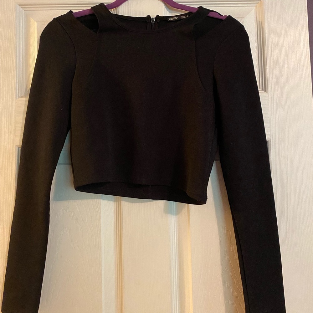 Zara black crop top